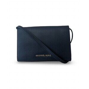 Michael Kors Black Saffiano leather Jet Set Travel Crossbody Bag